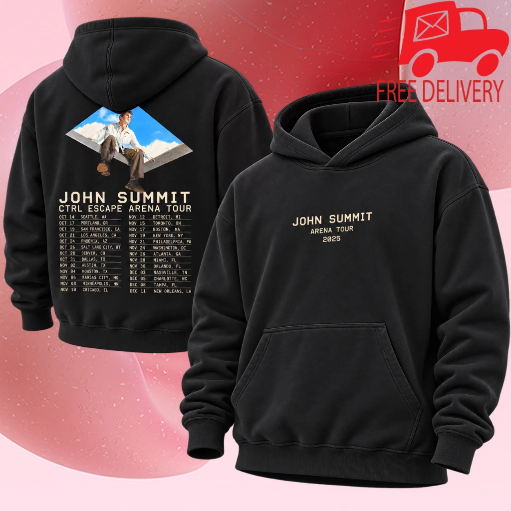 John Summit Ctrl Escape Arena North American Tour 2026 Black Hoodie