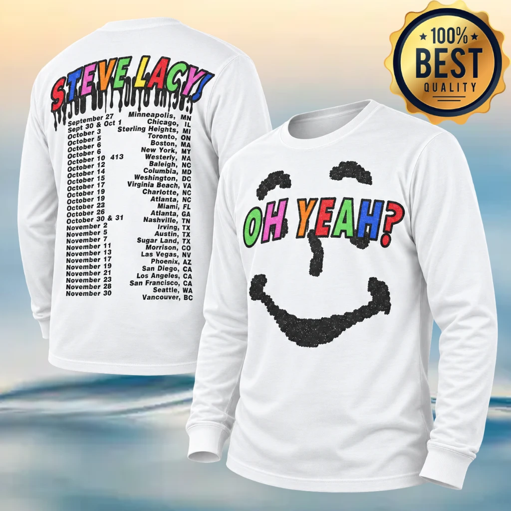 Steve Lacy Oh Yeah Tour 2026 Smiley Face Rainbow Tour Dates Long Sleeve Shirt