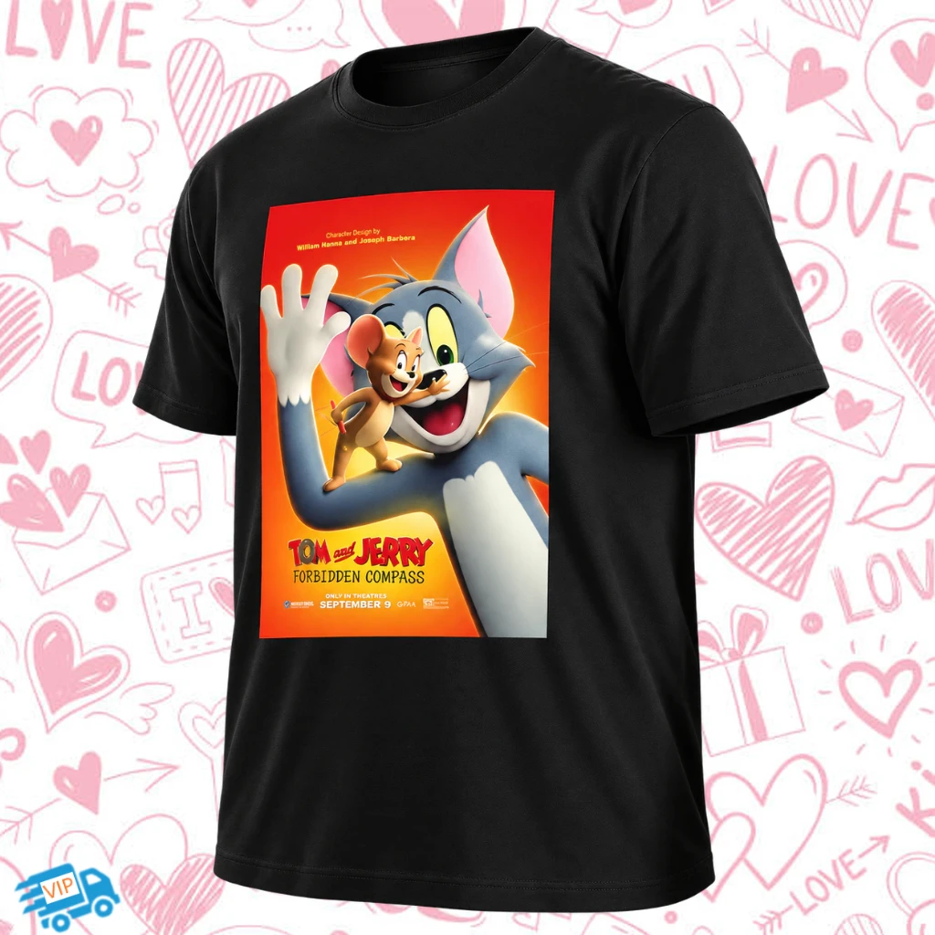Tom And Jerry Forbidden Compass Movie Poster T-Shirt